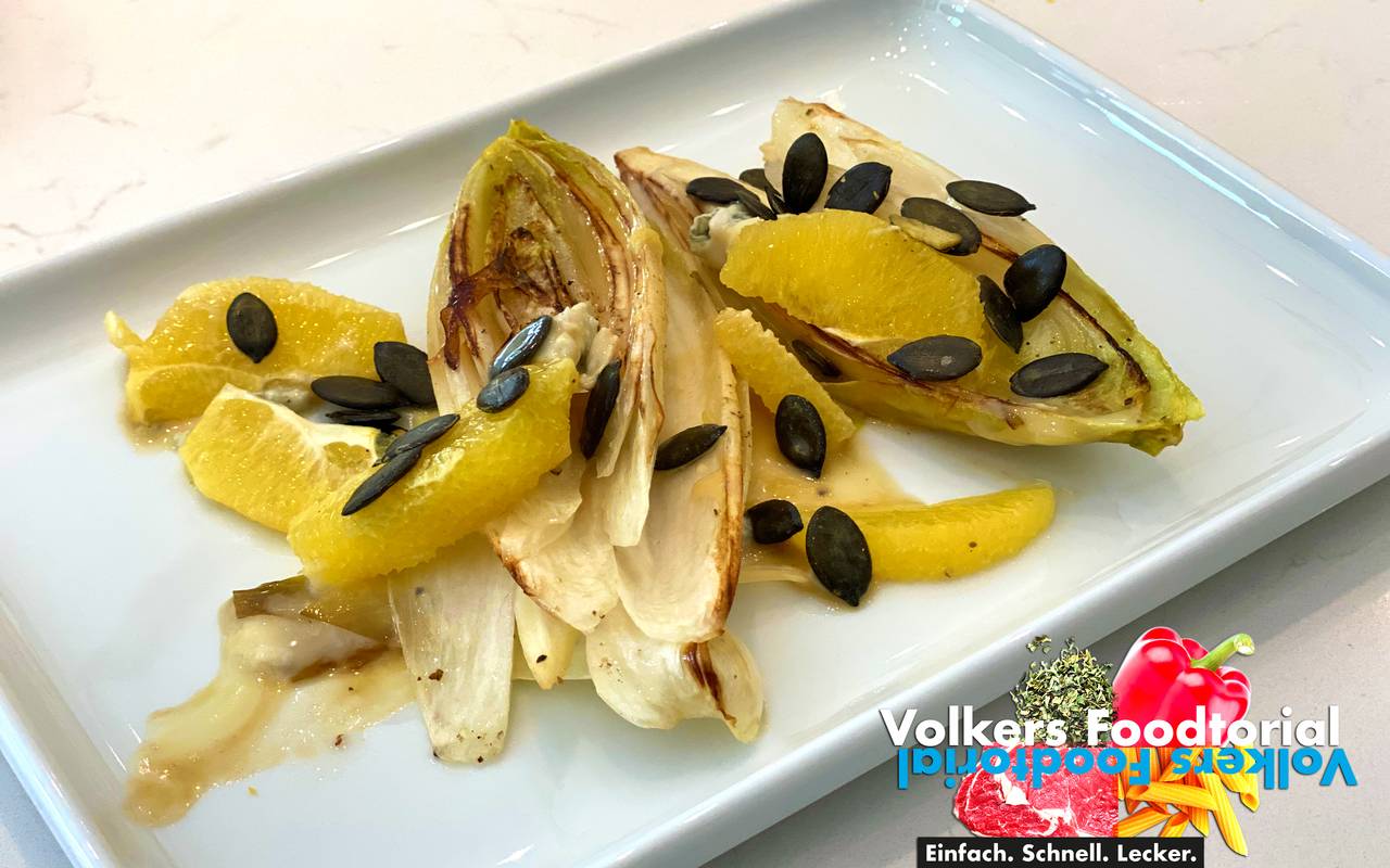 Volkers Foodtorial - Chicorée-Pfanne mit Orangen & Gorgonzola