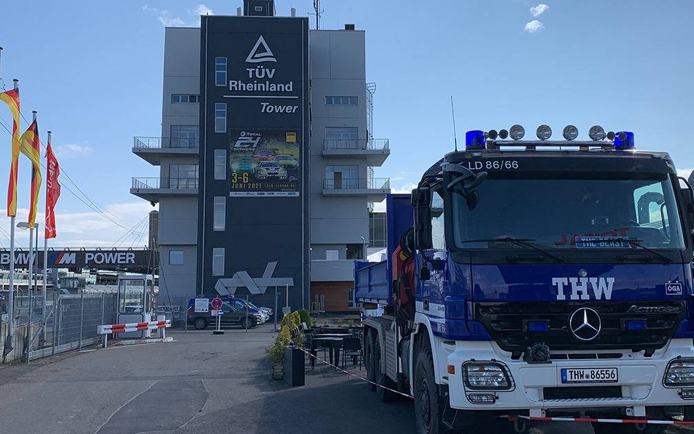 Das THW-Hilfs- und Koordinationszentrum am Nürburgring