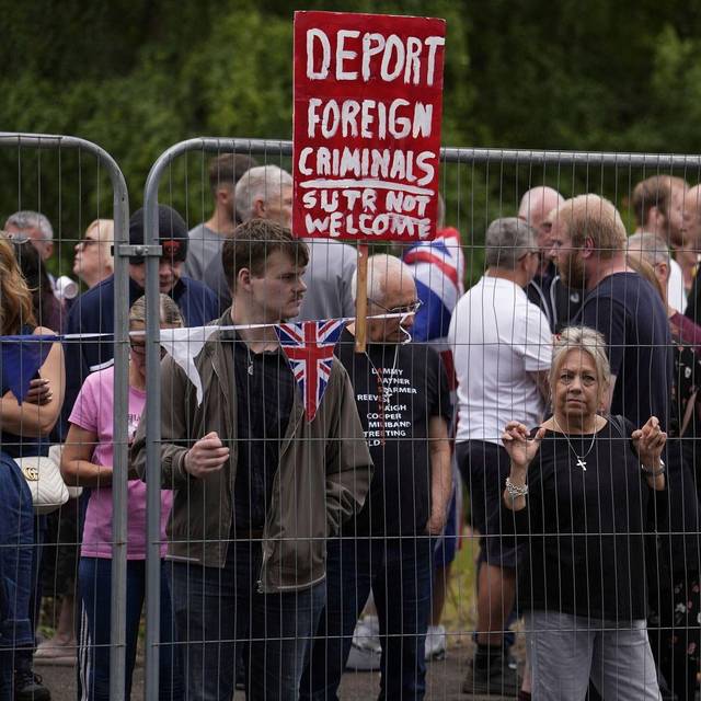 Protest gegen Asylbewerber in Großbritannien