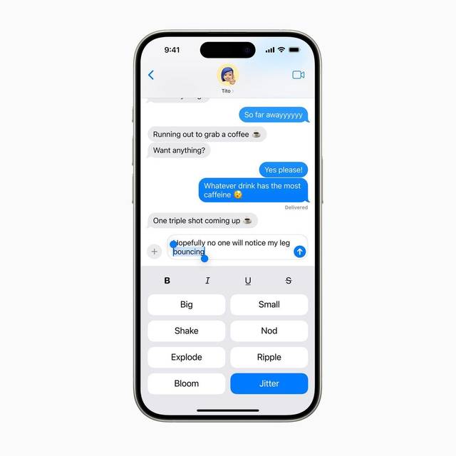 iMessage mit animierten Texteffekten bei Apple