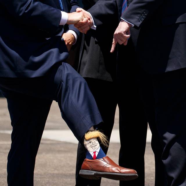Socken mit dem Bildnis von US-Präsident Donald Trump