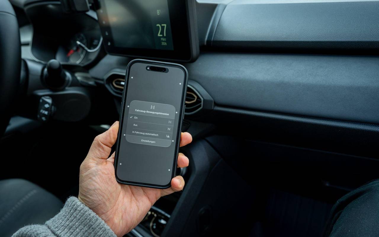 «Vehicle Motion Cues» auf einem iPhone