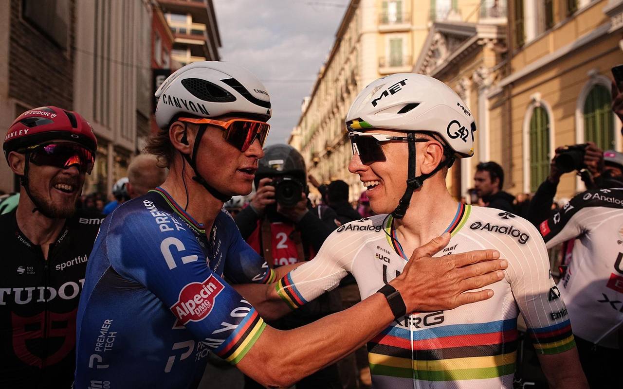Mathieu van der Poel und Tadej Pogačar