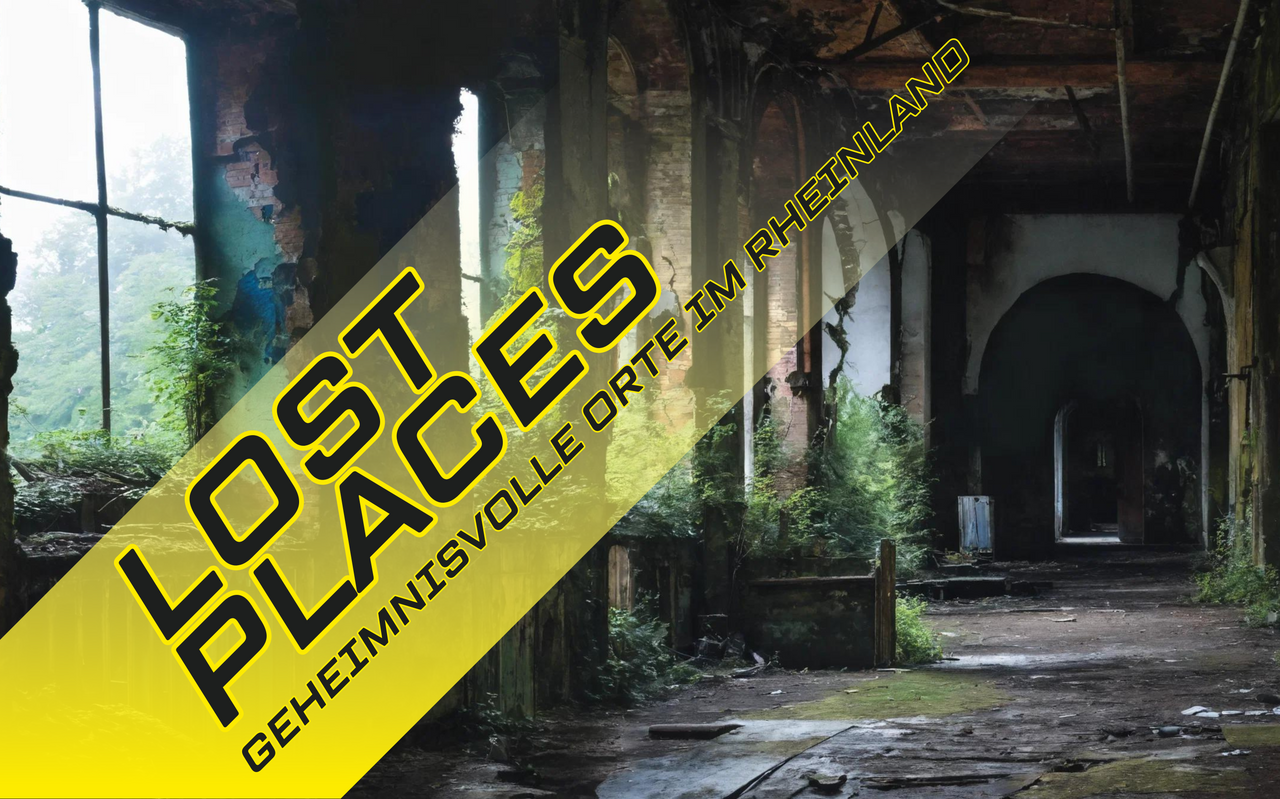 Eine Runie mit dem Schriftzug Lost Places, Geheimnisvolle Orte im Rheinland