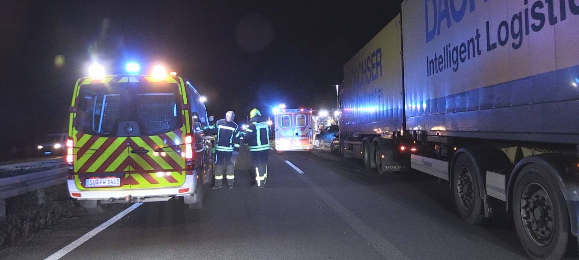 A3 nach LKW-Unfall in Richtung Frankfurt gesperrt