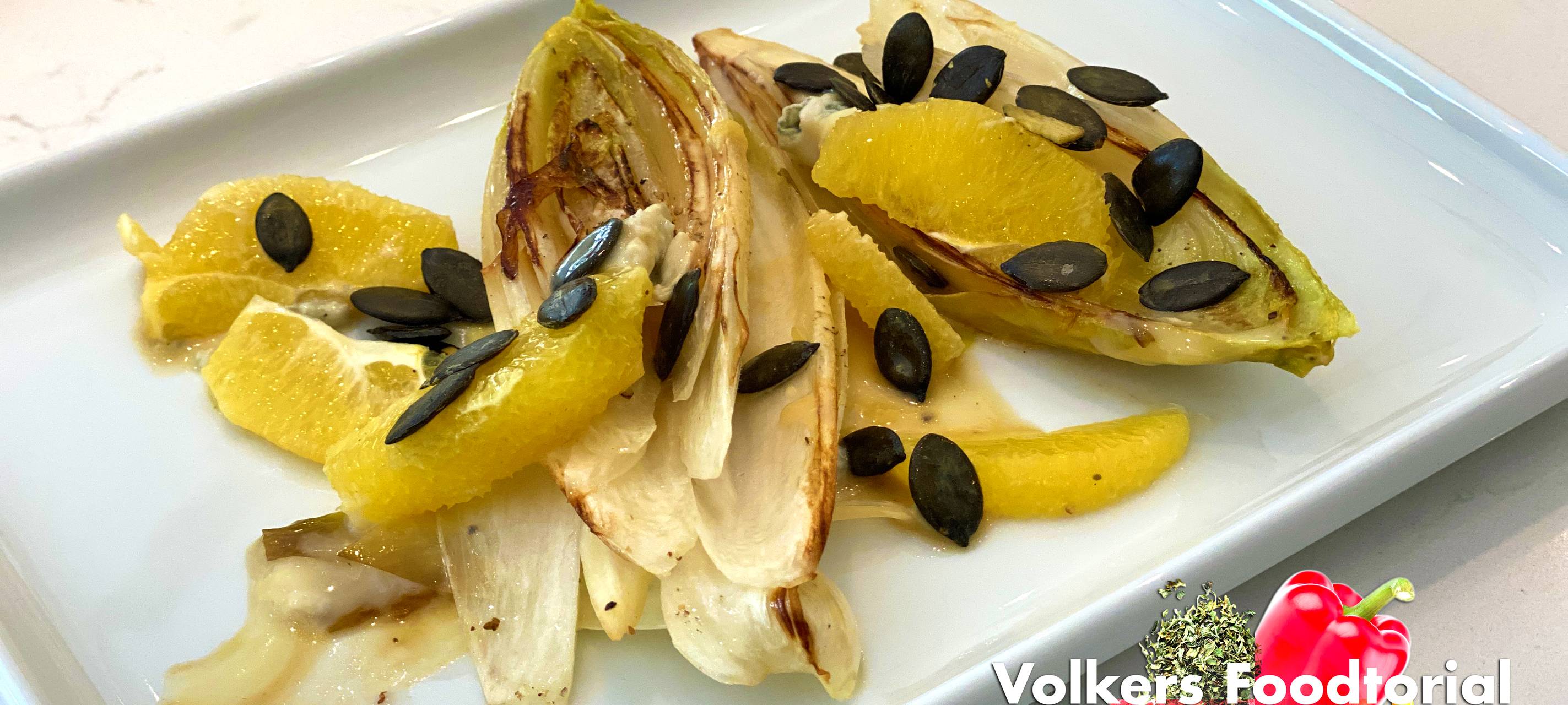 Volkers Foodtorial - Chicorée-Pfanne mit Orangen & Gorgonzola