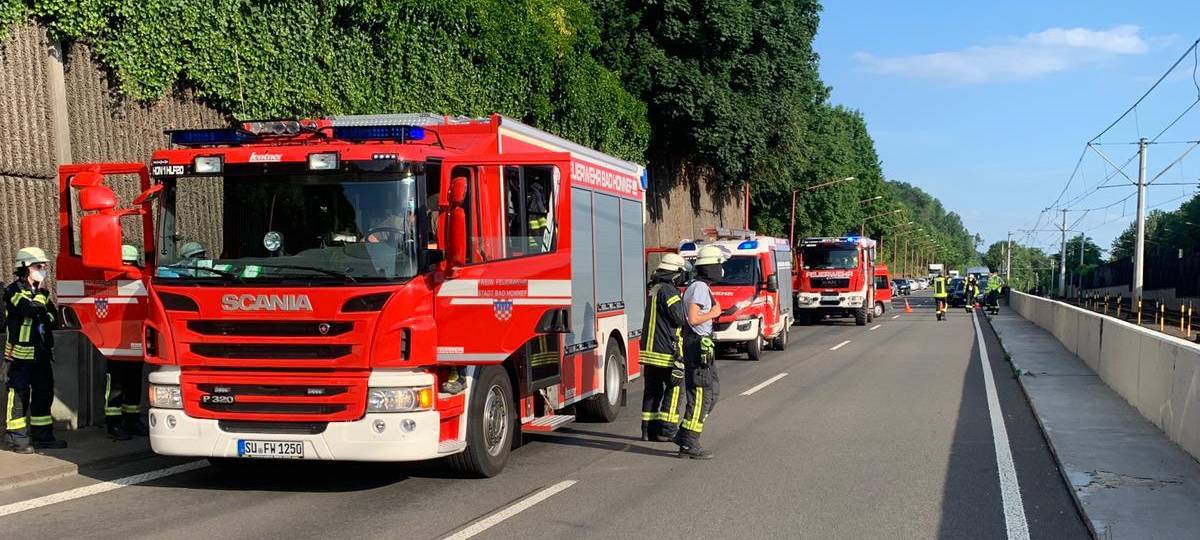 Königswinter: Brandeinsatz auf der B42