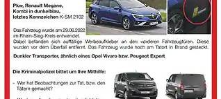 Fluchtwagen gesucht