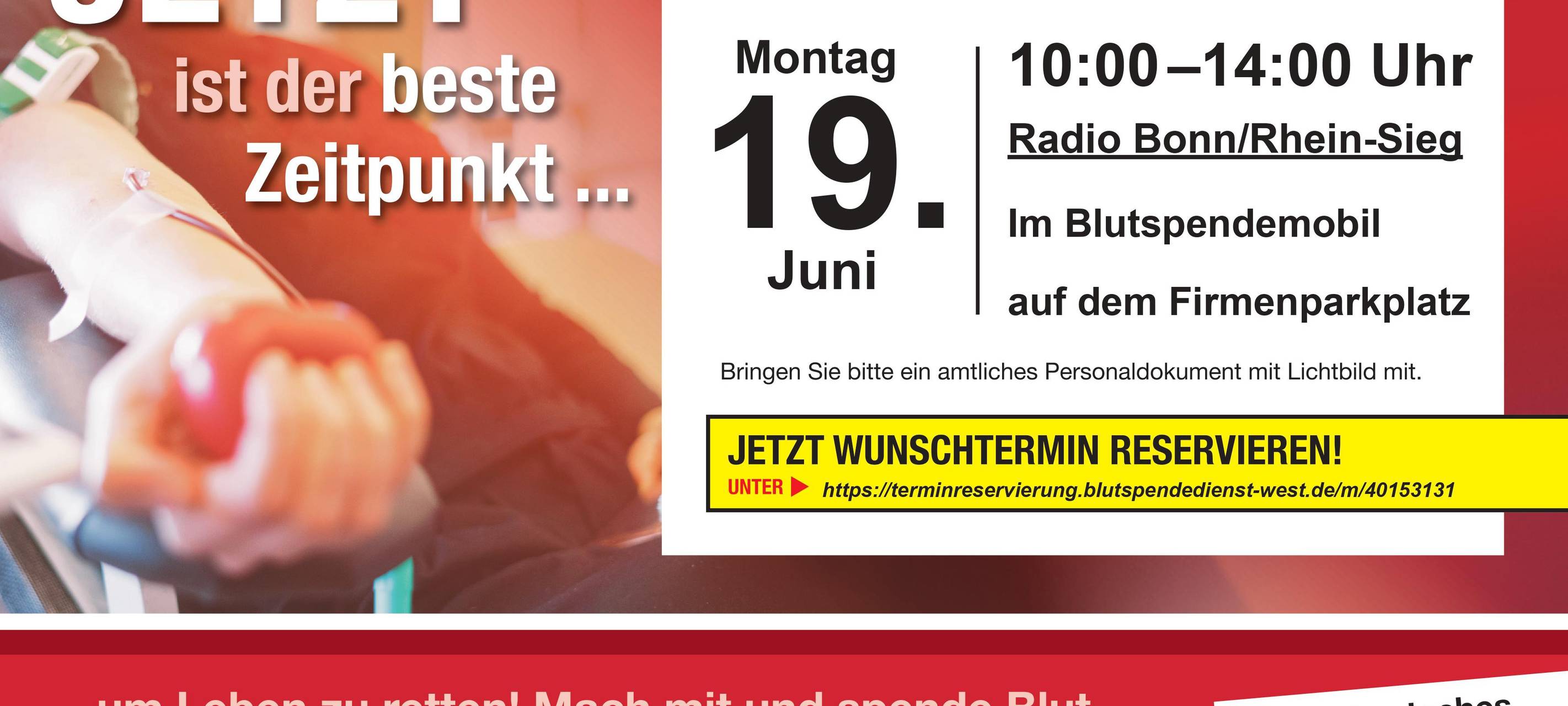 Blutspendetag bei Radio Bonn/Rhein-Sieg