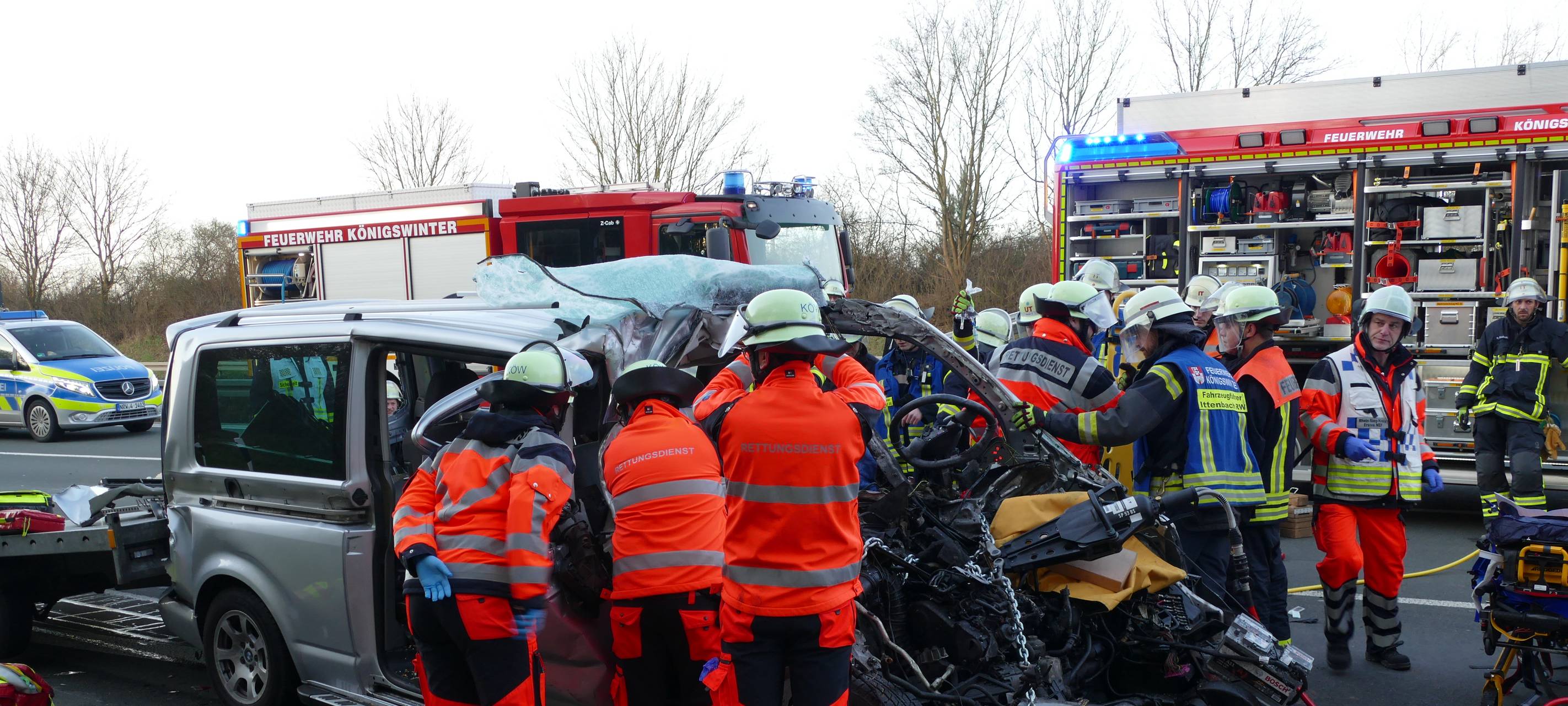 Lebensgefährliche Verletzungen: Schwerer Unfall auf der A3