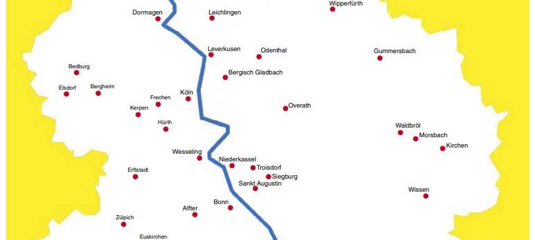 Übersichtskarte: sexueller Missbrauch im Erzbistum Köln