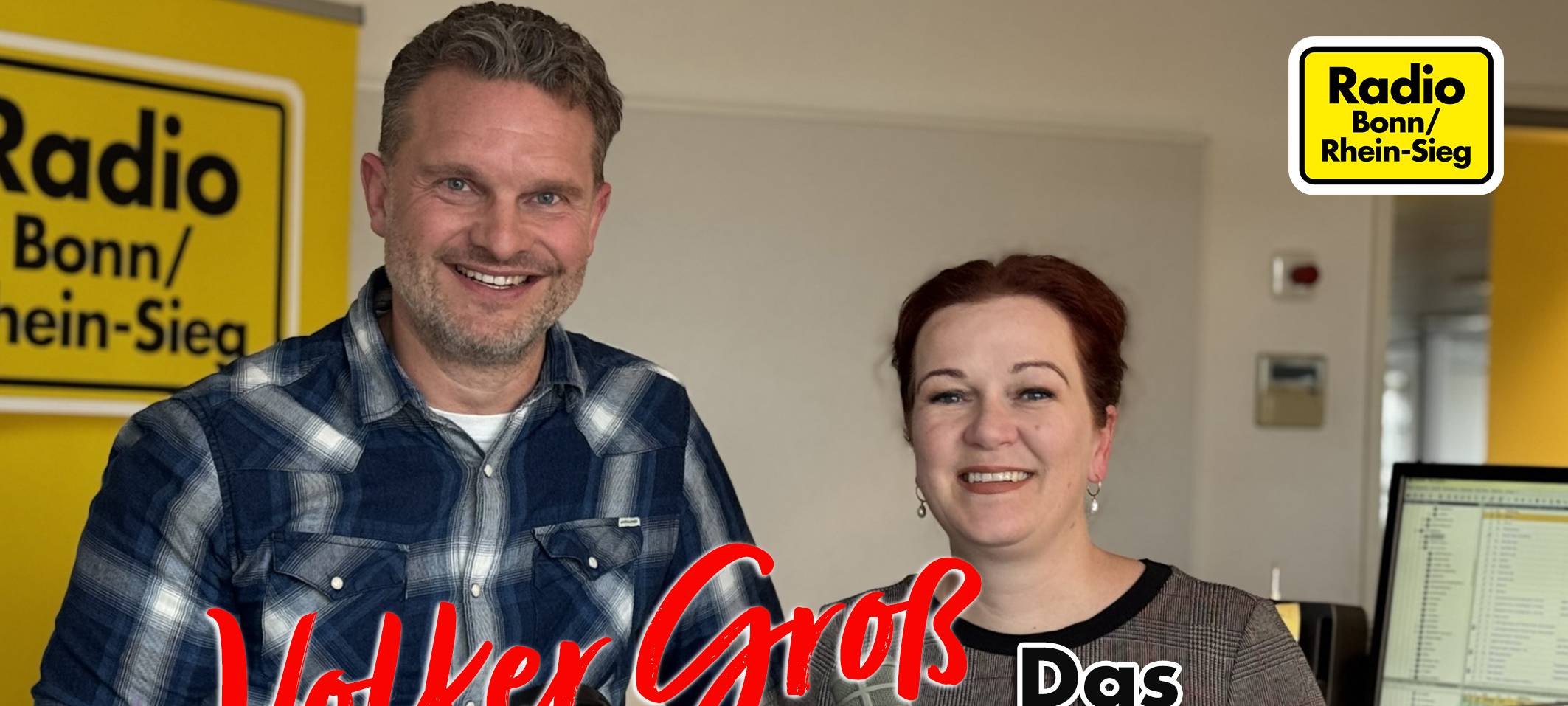 Links im Bild Volker Groß, Chefredakteur von Radio Bonn/ Rhein-Sieg und links daneben, Katja Dörner, Oberbürgermeisterin von Bonn