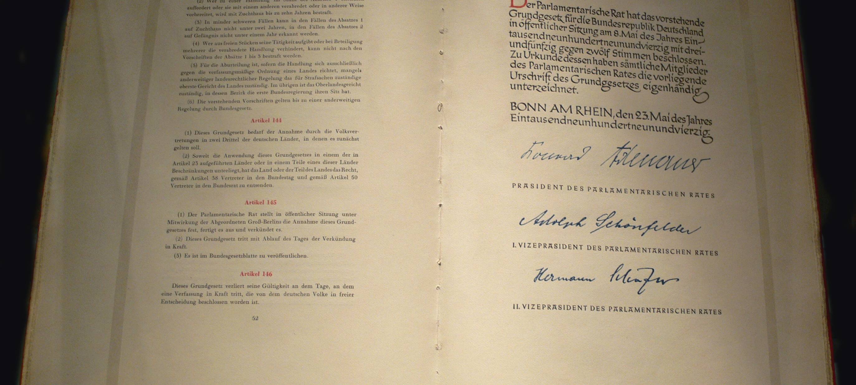 Vor 75 Jahren wurde in Bonn das Grundgesetz unterschrieben