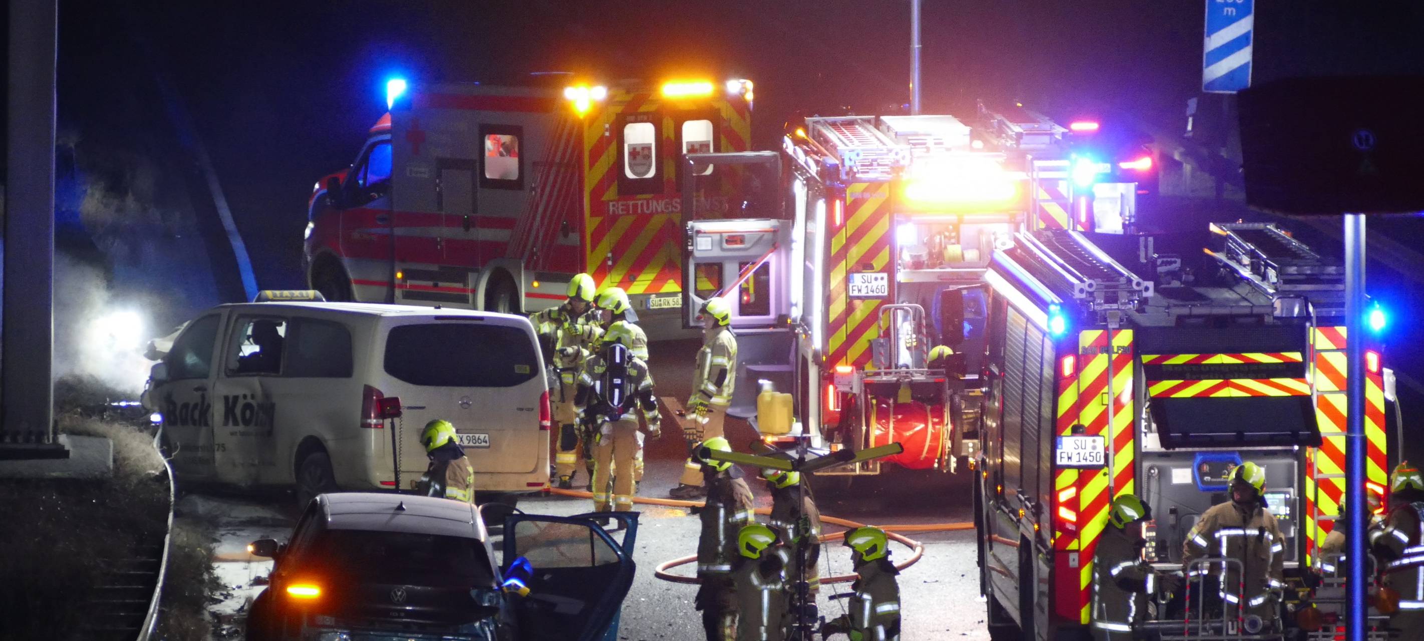 Sankt Augustin: Unfall mit vier Autos auf der A560 bei Niederpleis