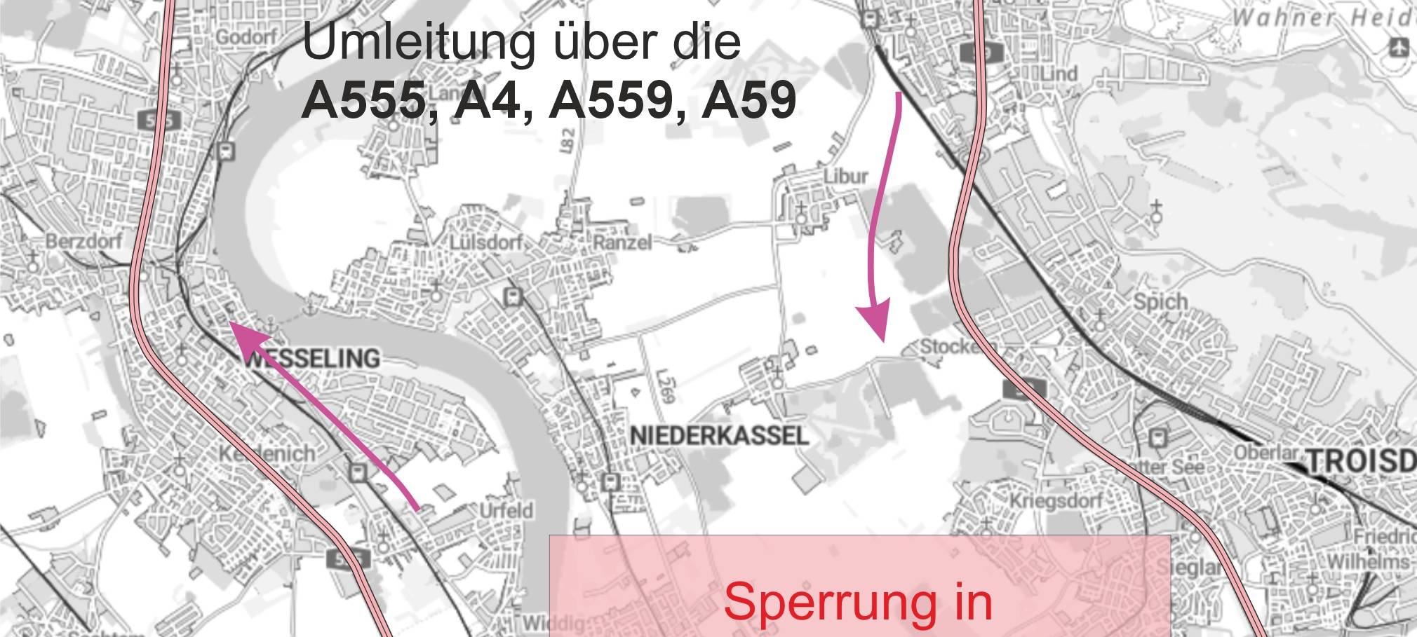 Bonner Nordbrücke: Das sind die Lkw-Umleitungen