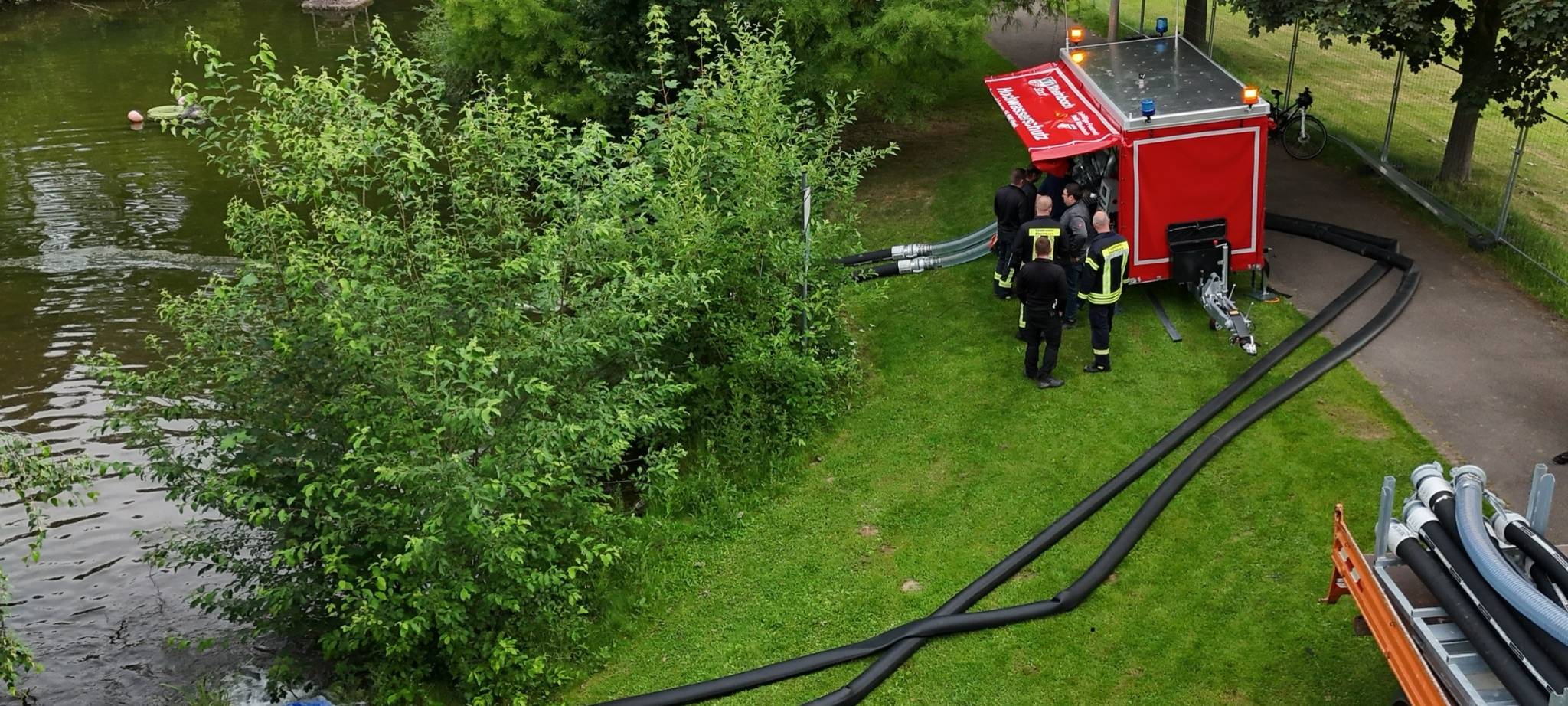 Mobile Pumpen stärken Hochwasserschutz in Rheinbach