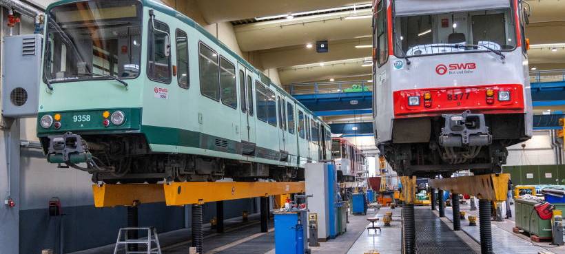 Im Drei-Schicht-Betrieb: Arbeiten an den SWB-Stadtbahnen