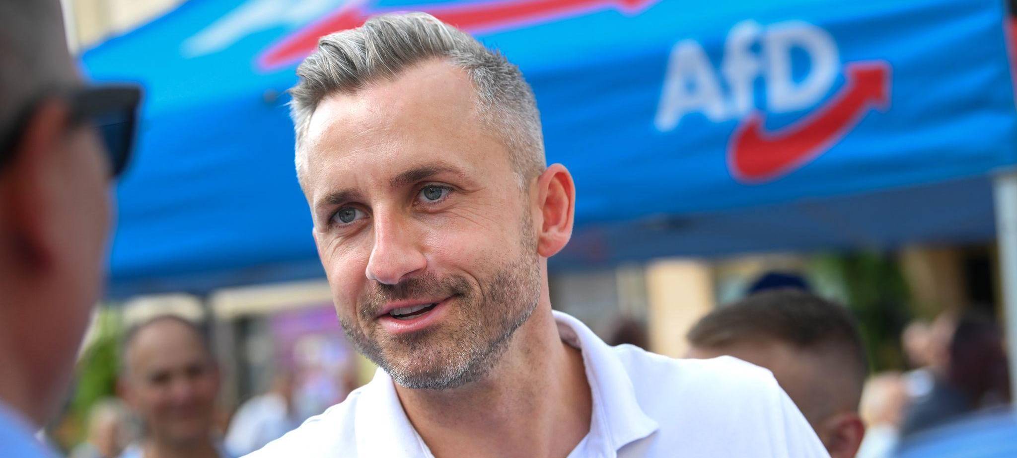 AfD-Spitzenkandidat Siegmund im Wahlkampf in Wittenberg