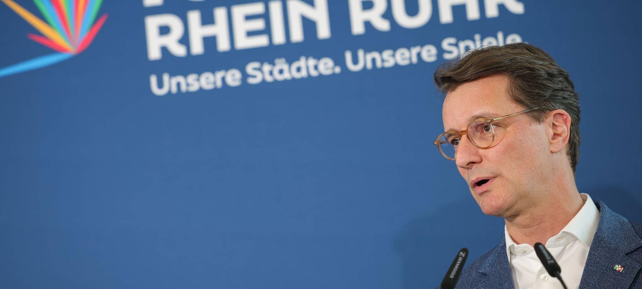 Hendrik Wüst wirbt für Olympia in NRW