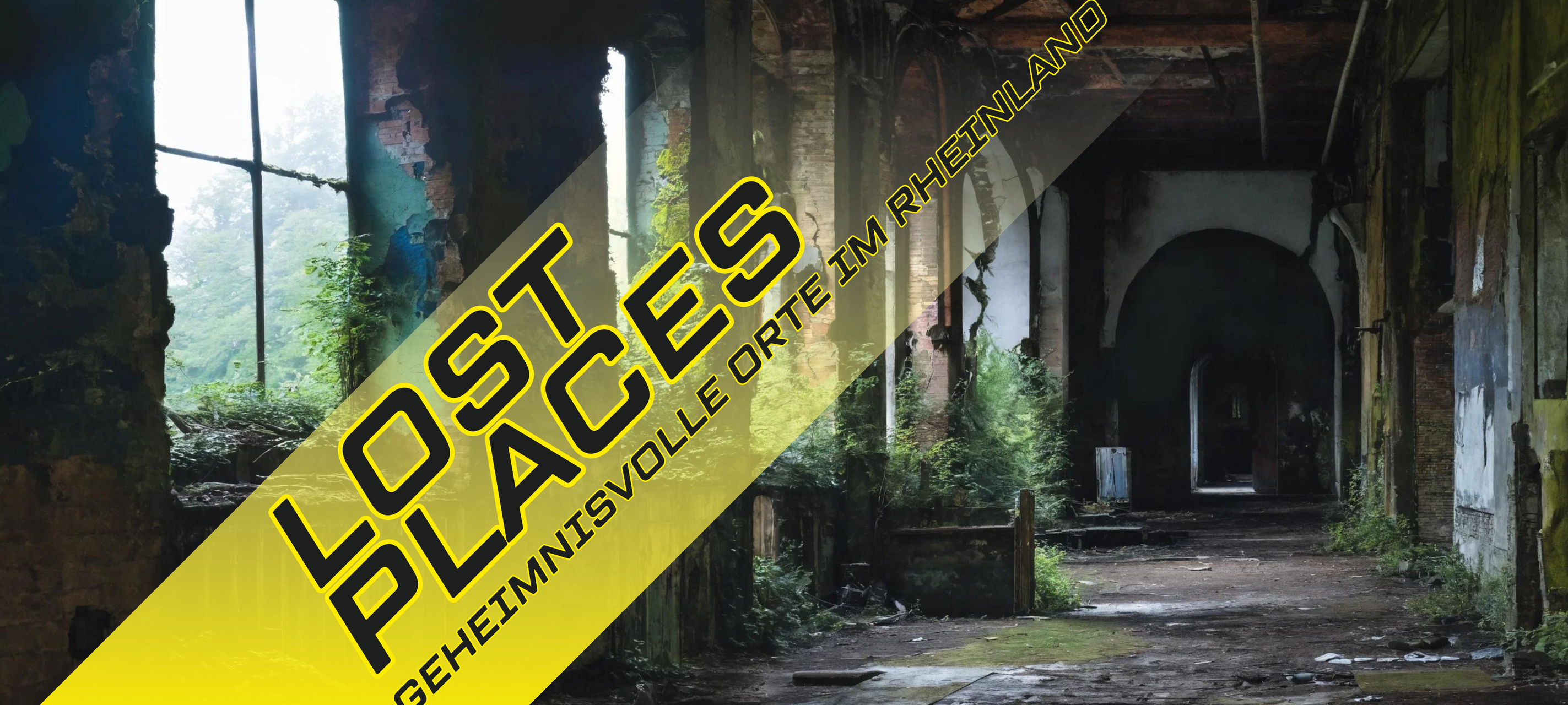 Eine Runie mit dem Schriftzug Lost Places, Geheimnisvolle Orte im Rheinland