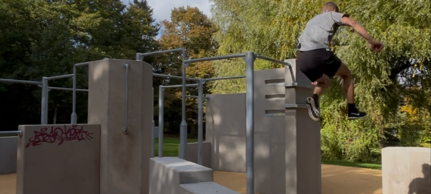 Park Medinghoven: Parkouranlage und Graffitiwand