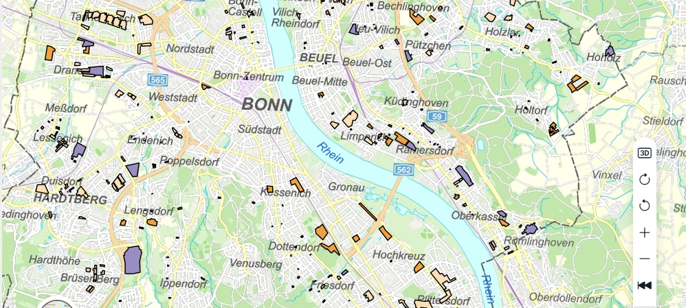 Neue interaktive Karte für Bonner Bauland
