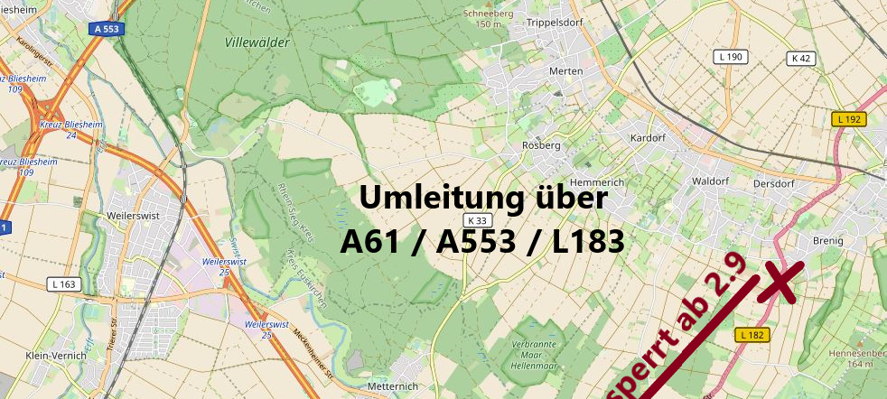 L182 wird im September gesperrt